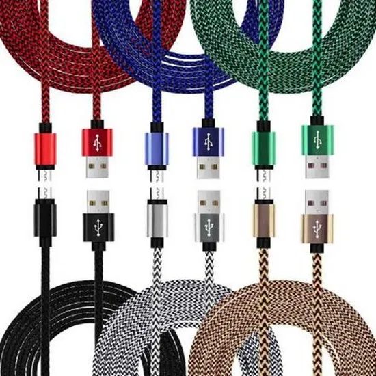 

Accessory Bundles 1m 3FT Micro V8 Aluminium Alloy Fabric Braided Fast charger usb data cable for samsung s3 s4 s6 s7