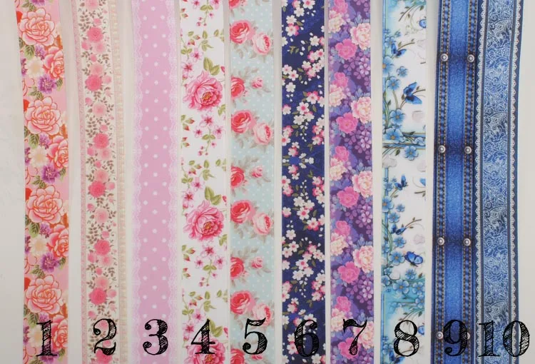 NEW sales 50yards beautiful flowers bows and ribbons printed satin ribbon free shipping | Дом и сад