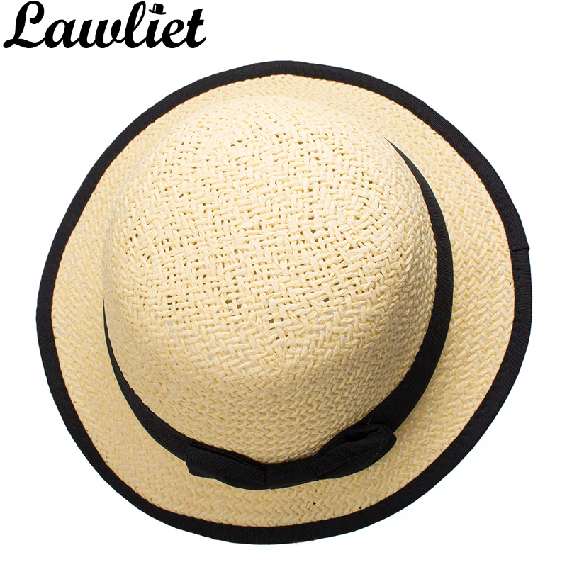 Lawliet женские шляпы от солнца бумажная соломенная шляпа Cloche ведро солнцезащитная