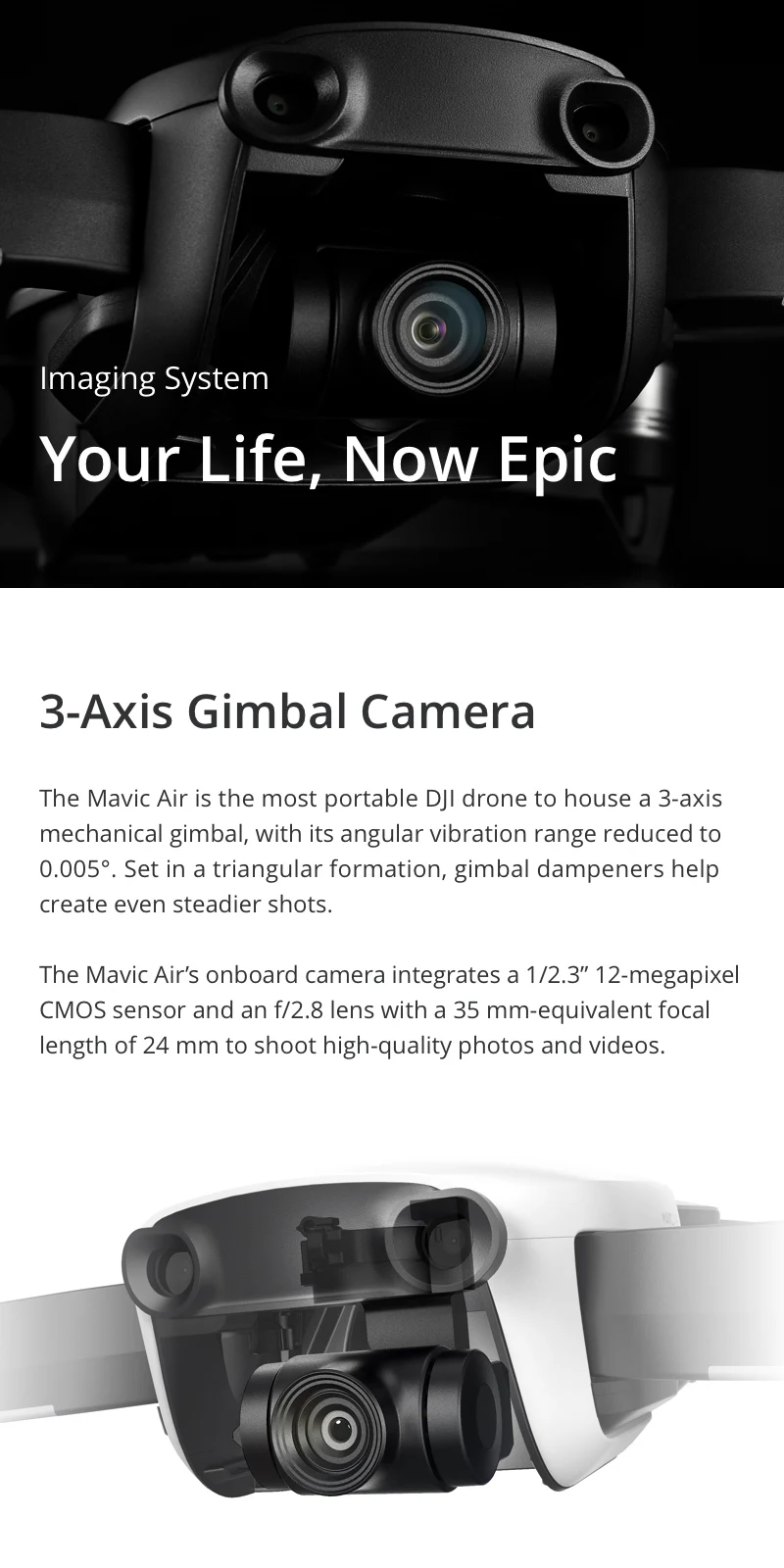 DJI Mavic Air fly more combo, беспилотные летательные аппараты с 3-осевому гидростабилизатору и 4K Камера и 8 Гб Встроенная память бренд в