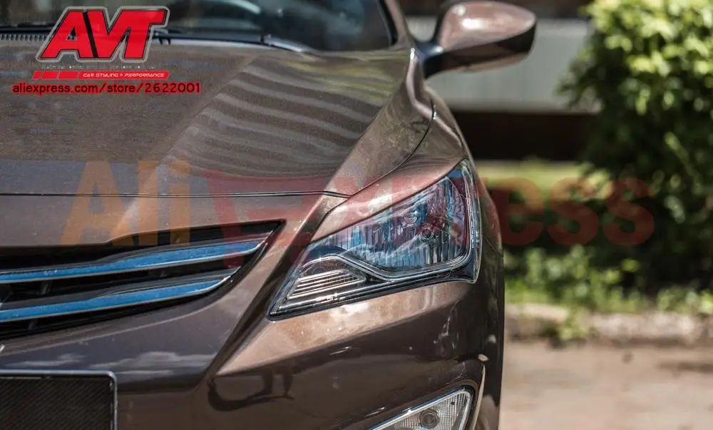 Cilia брови на фары для Hyundai Solaris 2014-2017 Стайлинг автомобиля пластик АБС