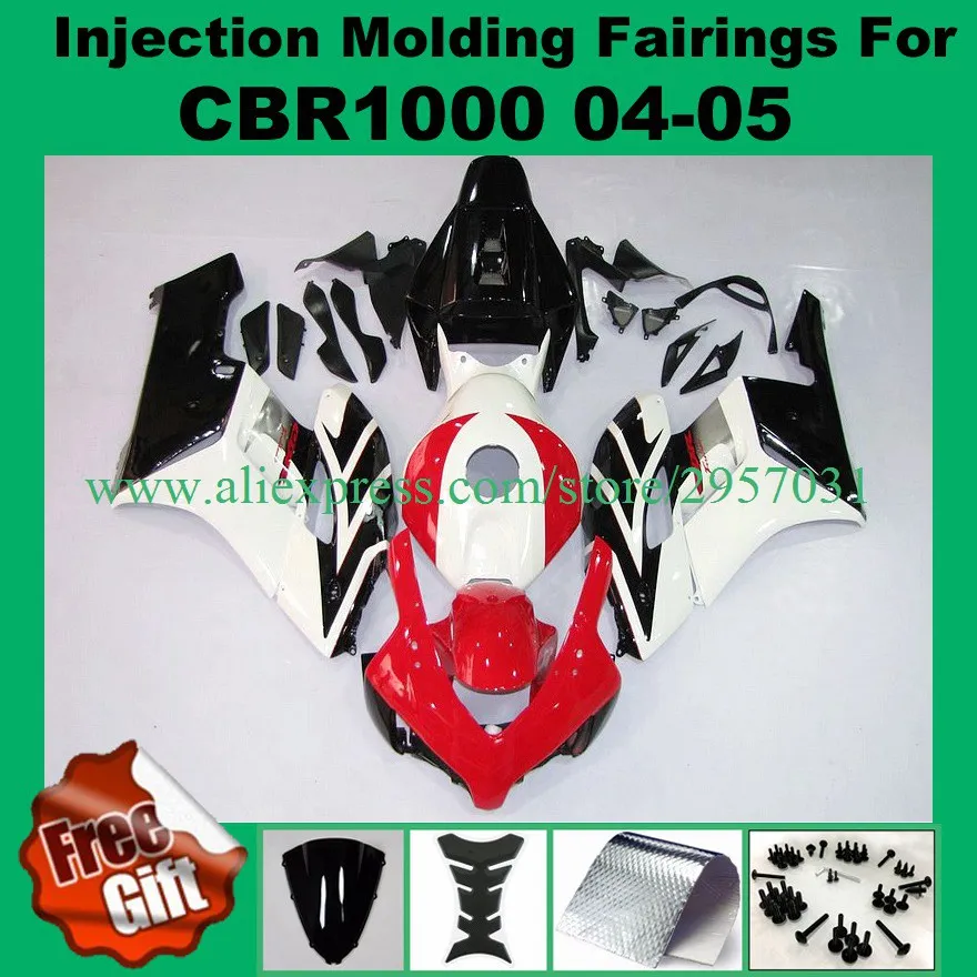 

Free screws+gifts Injection For HONDA CBR 1000RR 04 05 White Red CBR1000 RR 04-05 1000 RR CBR1000RR 2004 2005 Fairing