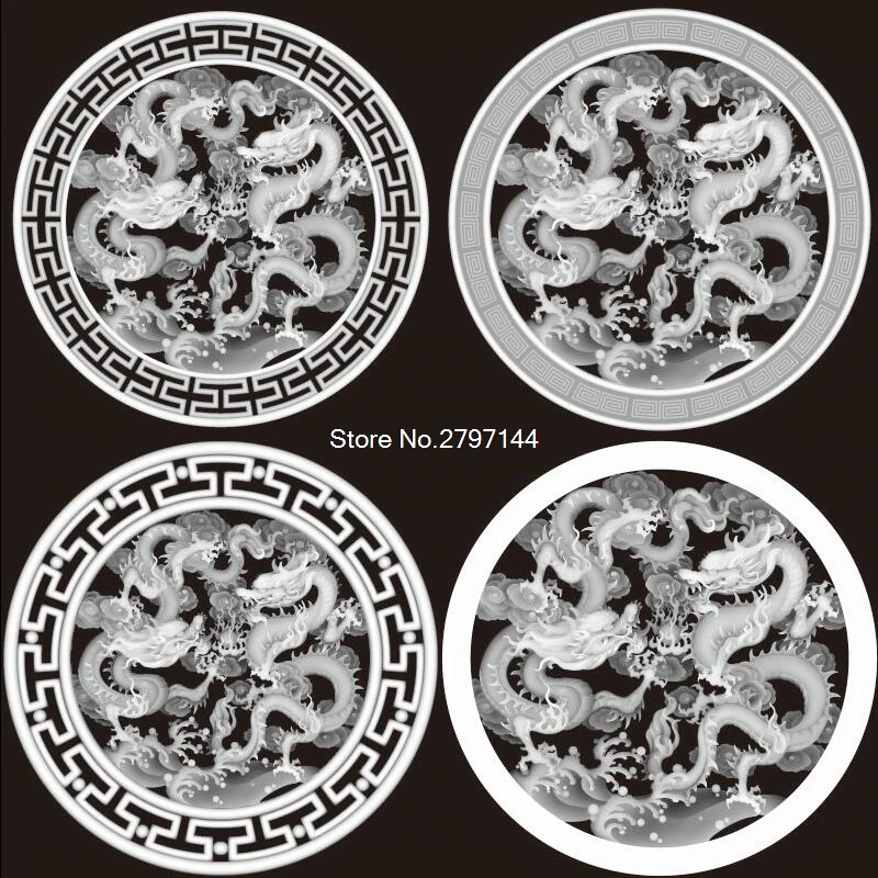 Двойной дракон подвесной Бляшка формат STL 3d модель рельеф для ЧПУ stl artcam vectric aspire|stl