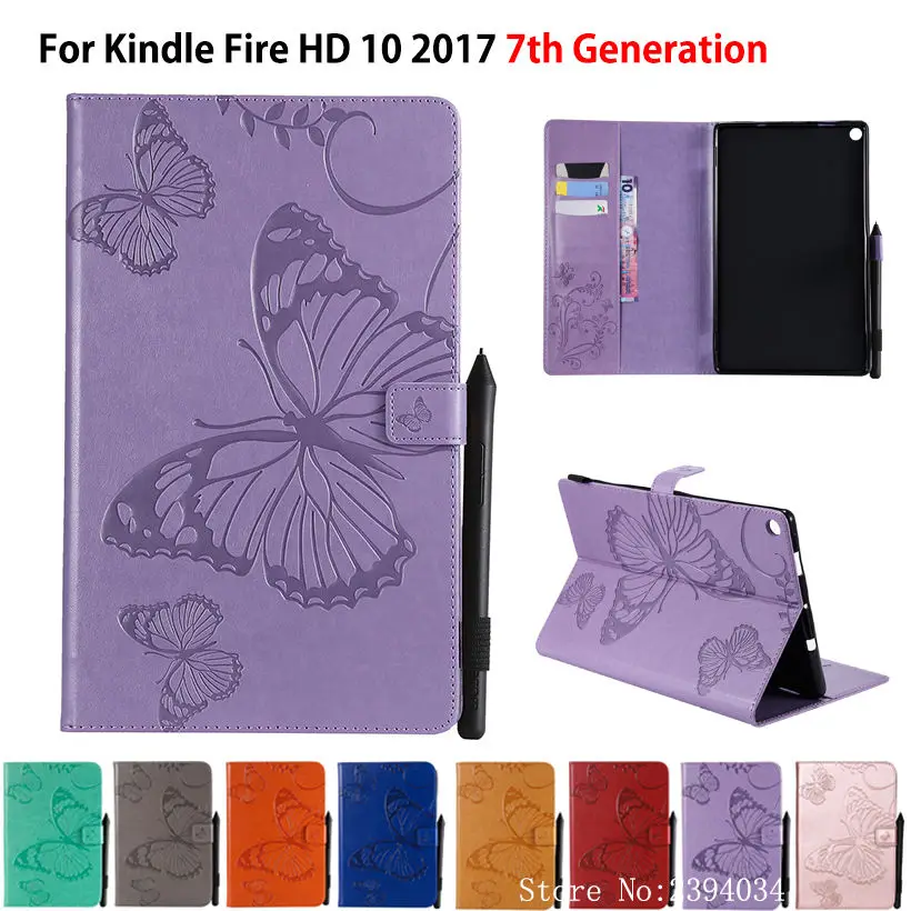 Чехол для Amazon Kindle Fire HD 10 2017 7 го поколения чехол планшета с рельефным рисунком
