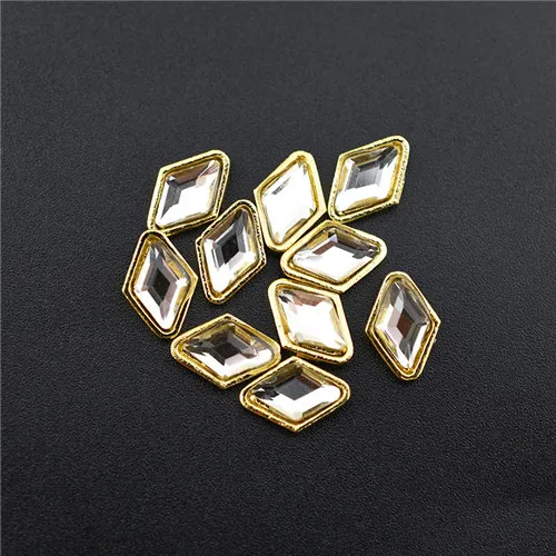 10Pcs-Rhombus-Lucenc 10 шт. Топ 3D очаровательные Стразы для украшения ногтей, Кристальные стразы, алмазные камни, драгоценные камни, ювелирные изделия для ногтей, аксессуары, Новое поступление, сплав - Цвет: 10Pcs-Rhombus-Lucenc