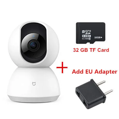 A EU PLUG 32G Xiaomi Mijia CCTV Smart IP 360 камера 1080P WiFi Pan-tilt ночное видение 360 вид обнаружения движения Xioami домашний комплект безопасности - Цветной: A EU PLUG 32G