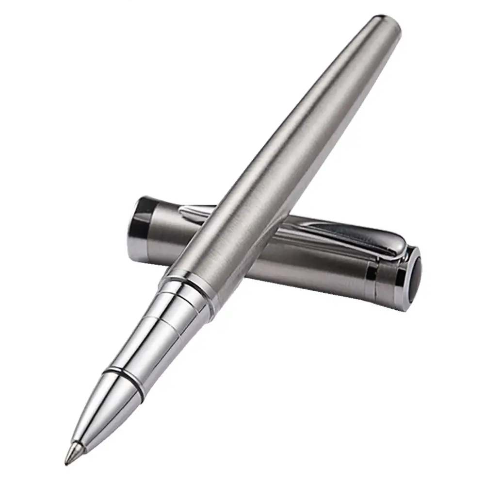 stainless steel Высокое качество Baoer 3035 шариковая ручка Роскошная 0,7 мм перо Серебряная шариковая ручка с зажимом для письма бизнес офисные школьные принадлежности caneta - Цвет: stainless steel