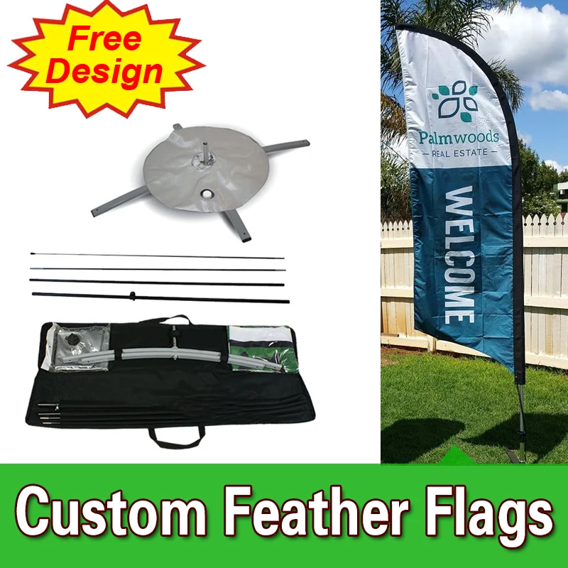 

Double sided feather flags banners with cross base, cheap custom, free design free shipping, outdoor feather flag banner