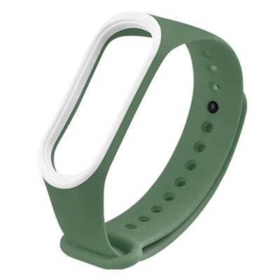 Xio mi Band 4 mi Band 4 Band 4 силиконовый ремешок+ мягкая пленка защитная пленка для экрана цветные Ремни Аксессуары для Xiaomi mi Band 4 - Цвет: Army Green-White