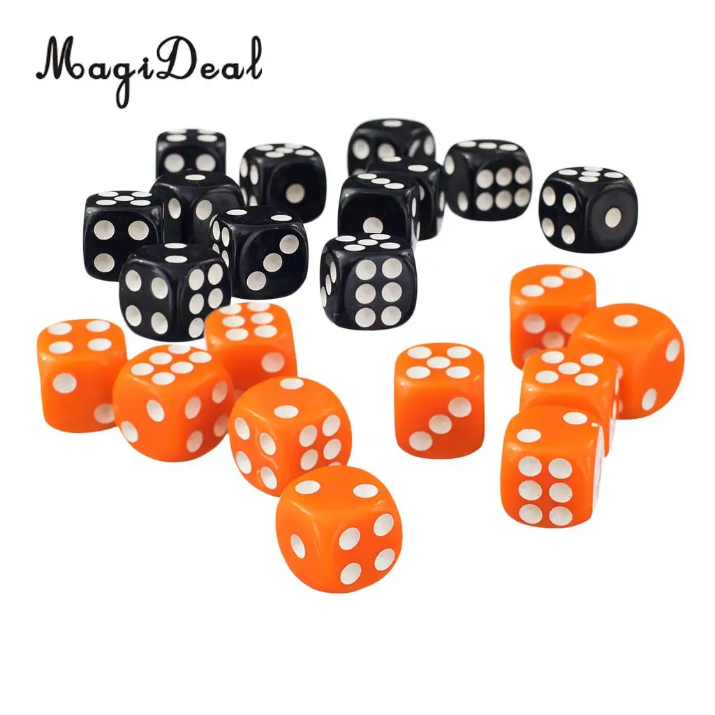 Непрозрачные игральные кости MagiDeal 100 шт. 12 мм набор D6 для TRPG MTG детали настольных