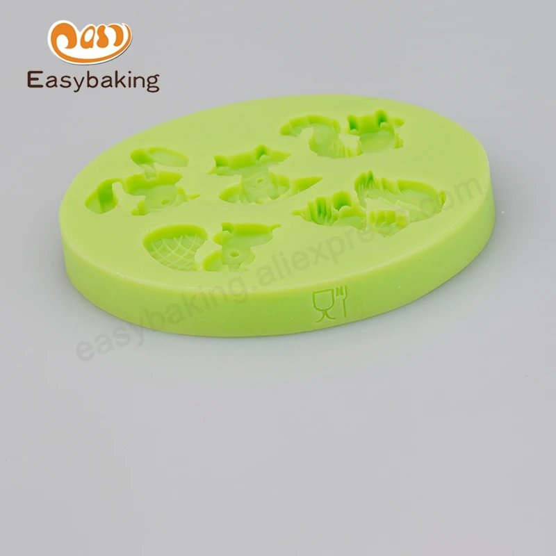 Силиконовые формы для мастики кролик Тануки белка джунгли животные|mould for|silicone