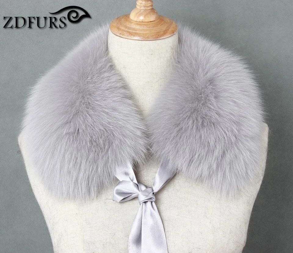 FXFURS натуральным лисьим меховой воротник лента Глушитель мех зимний теплый шарф Лисий меховой воротник для шерстяное пальто украшения прекрасная девушка
