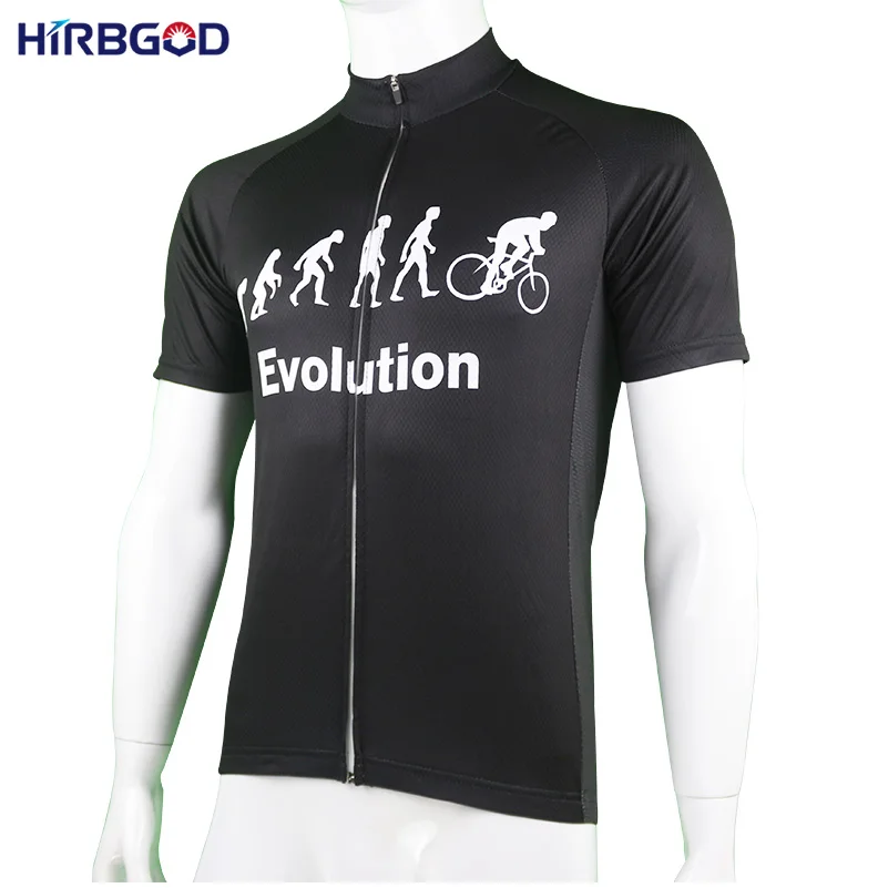 HIRBGOD мужские черные Evolution Велоспорт Джерси с коротким рукавом Дорожный