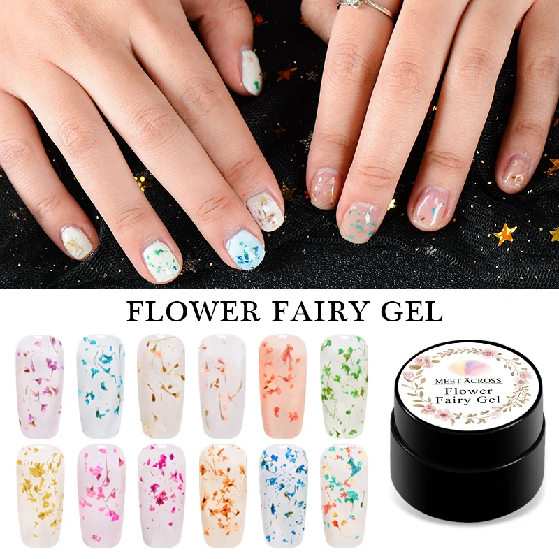 5 мл Цветочный УФ гель лак Лаки краска сушеные цветы дизайн ногтей Клей 3D сделай