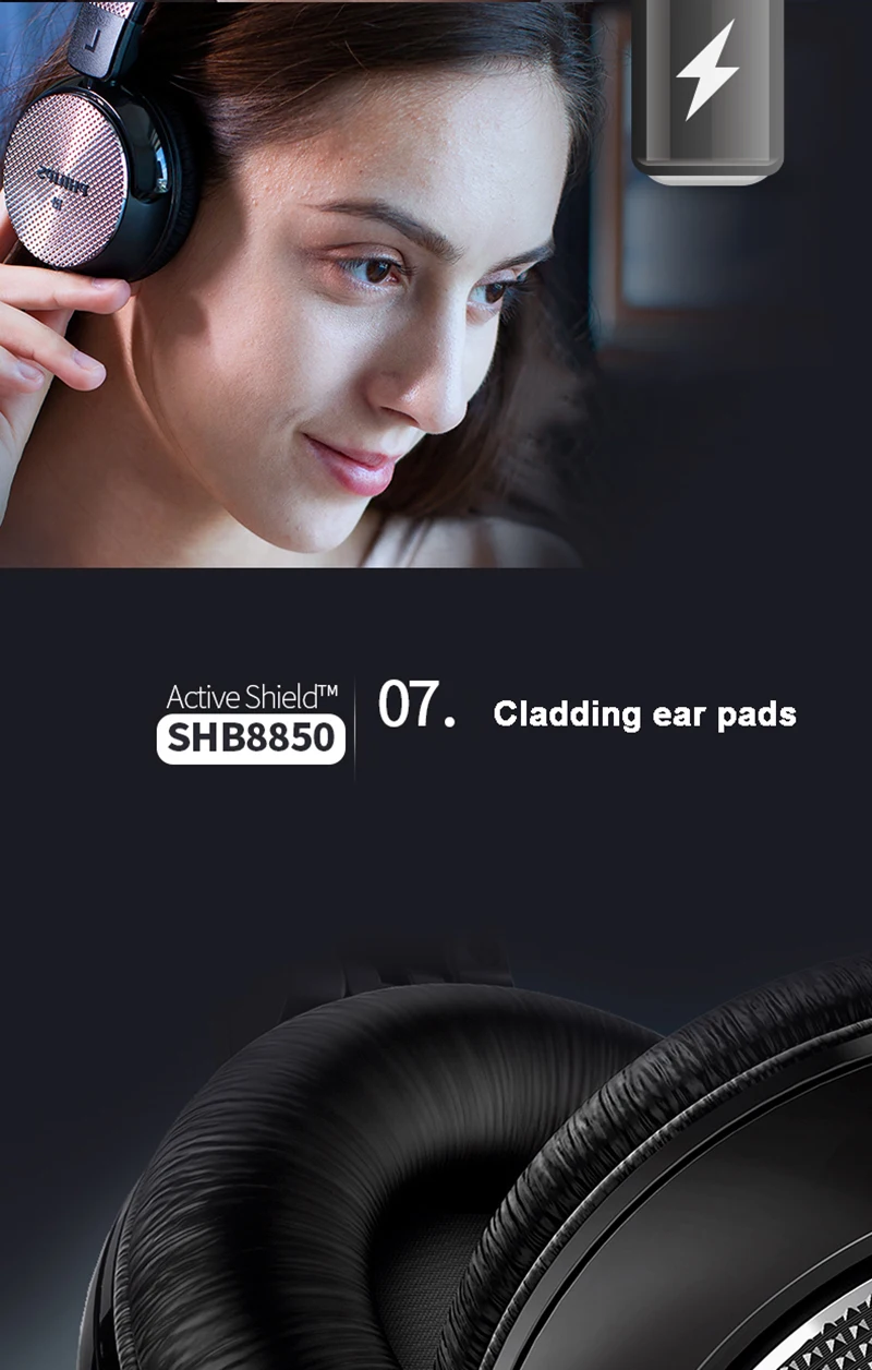 Оригинальные беспроводные Bluetooth наушники Philips SHB8850 с функцией активного шумоподавления, NFC гарнитура с микрофоном для S9 S9 Plus
