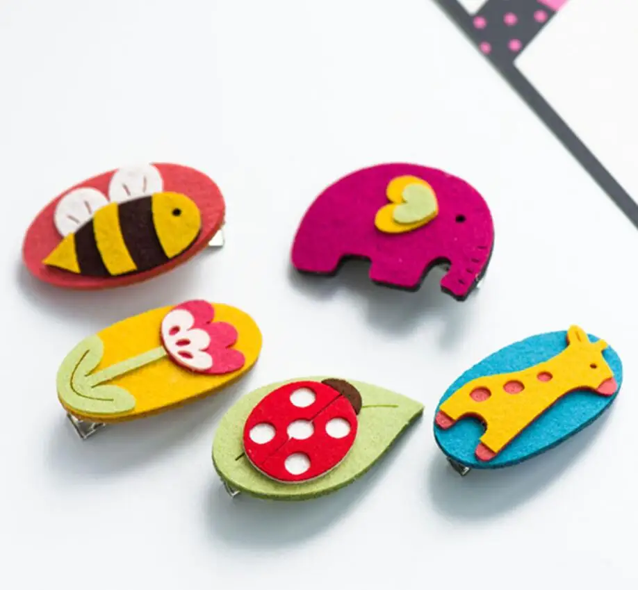 Korea Hand Made Cute Cartoon Little Children's Hairpin Clouds Flower Cloth Girls Hair Clip Popular Accessories |