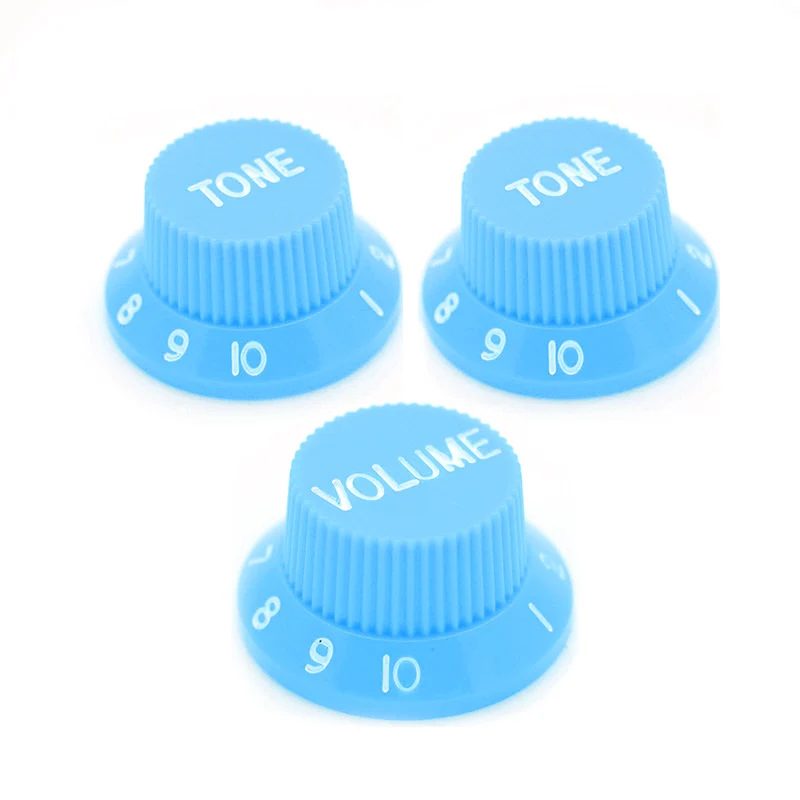 Sky Blue 1set 3 шт./партия регуляторы скорости гитары 1 Том 2 тон для Stratocaster Strat ST SQ аксессуары для электрогитары разные цвета - Цвет: Sky Blue 1set