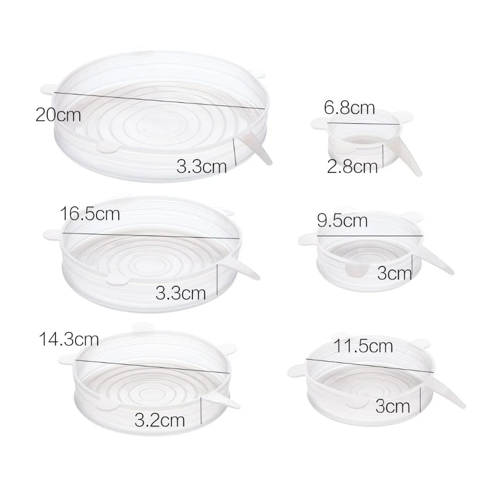 6 шт. силиконовые Эластичные крышки для пищевых продуктов | Дом и сад