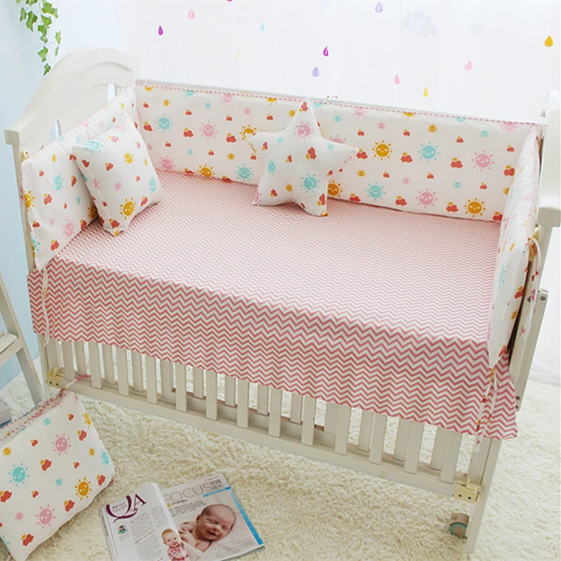 Sunshine Baby Girl Crib Bedding Set Princess Style Kids Newborn Cot 100% Cotton Bed Linen Clothes | Мать и ребенок
