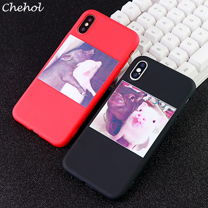 Милые Чехлы для мобильных телефонов с изображением свиньи iPhone 6 S 7 8 Plus X XS MAX XR