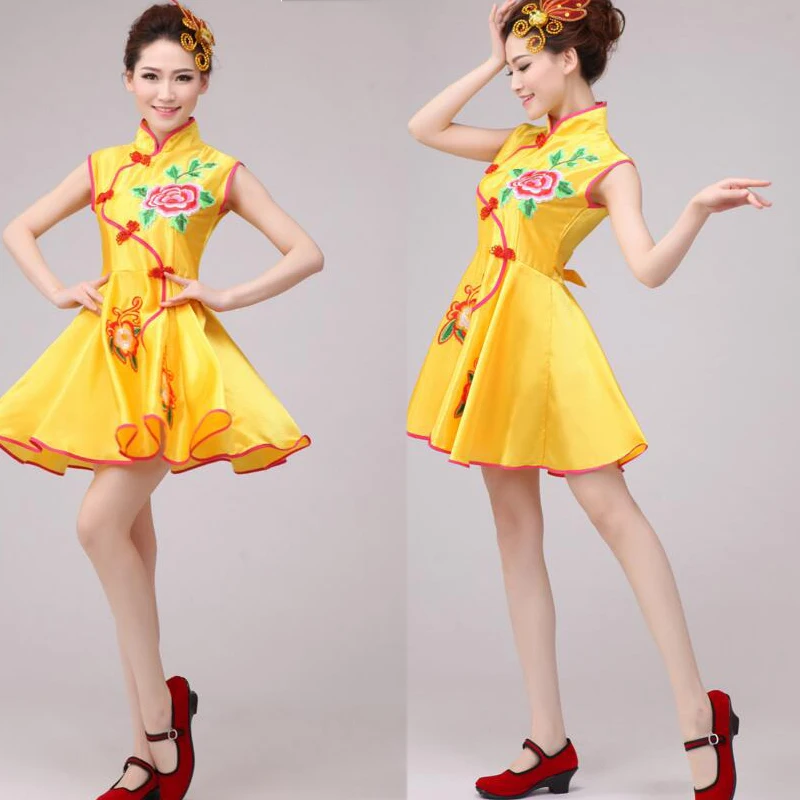 Детский костюм для девочек в китайском стиле комплект одежды танцев сценические