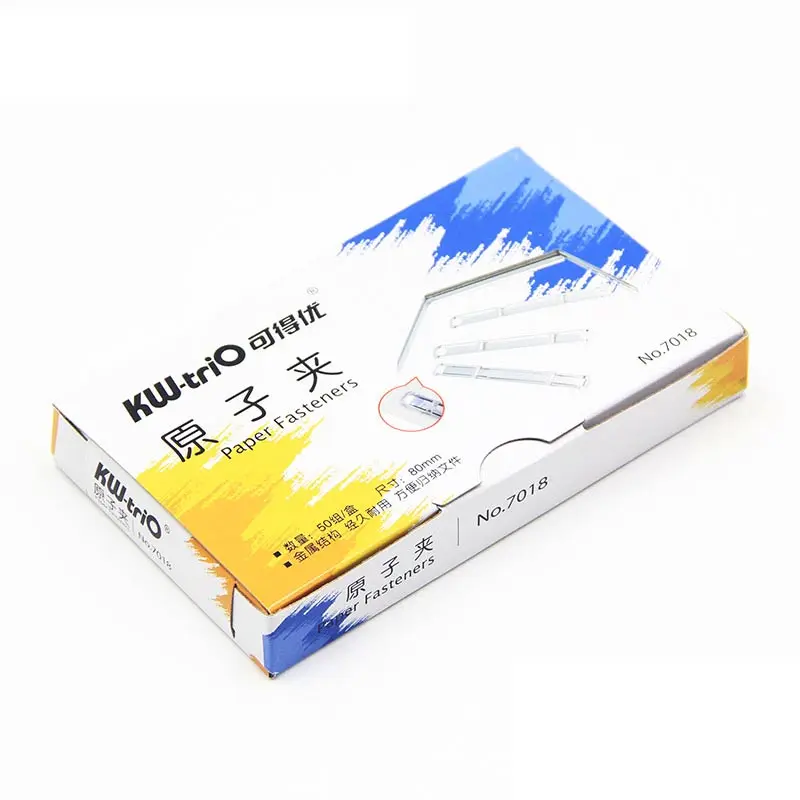 

50pcs/Box Metal Binder Clip Hardware Fasteners For Folders 2 Holes 80mm Punching Paper Clip Office Binding Supplies