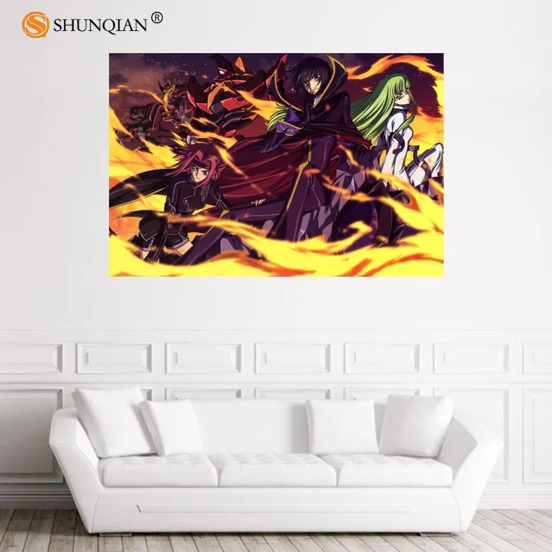 Красивый кодовый постер Geass атласный на заказ ткань с принтом настенный печать из