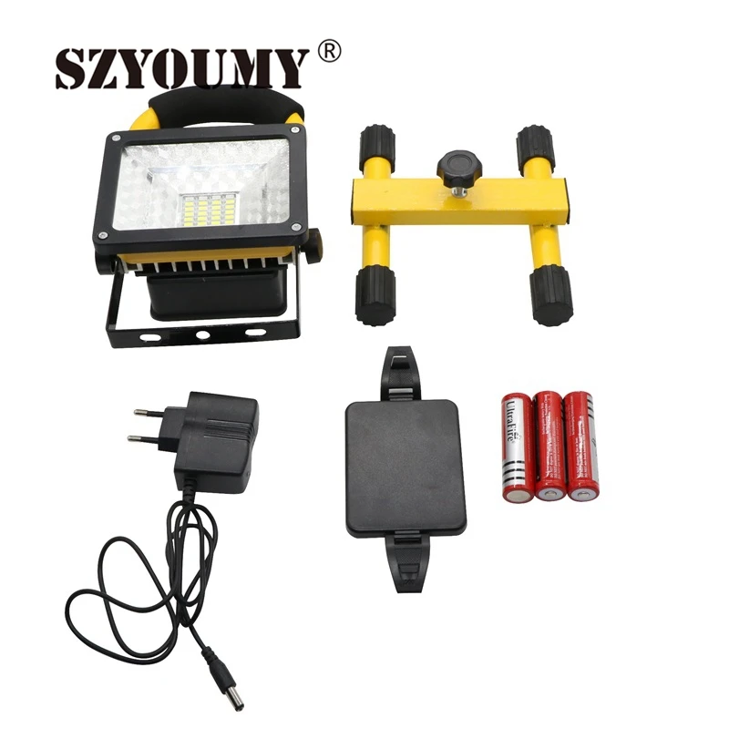 Online SZYOUMY Su Geçirmez SMD 5630 24LED 3 Modelleri 10 W LED Projektör Taşınabilir Spot Şarj Edilebilir Açık LED Çalışma Acil Işık