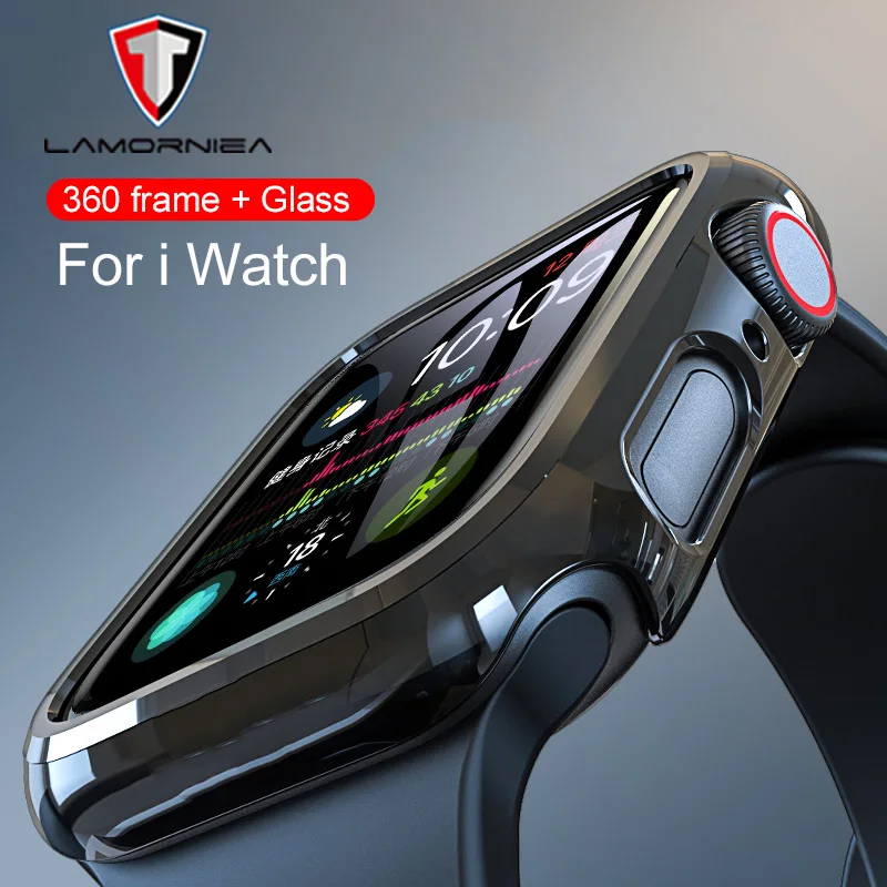 Закаленное стекло Lamorniea для Apple Watch 44 мм 38 42 40 серия 6 5 4 3 2 1 полное покрытие