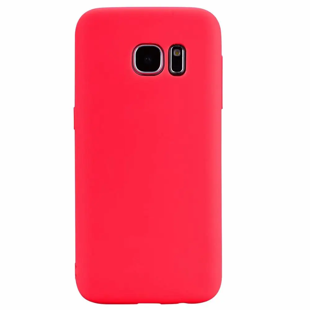 Red HYSOWENDLY Ультратонкий Мягкий ТПУ Матовый чехол Чехлы для samsung Galaxy S8 S8Plus S7 S6 edge силиконовые розовые чехлы для телефонов Fundas - Цвет: Red