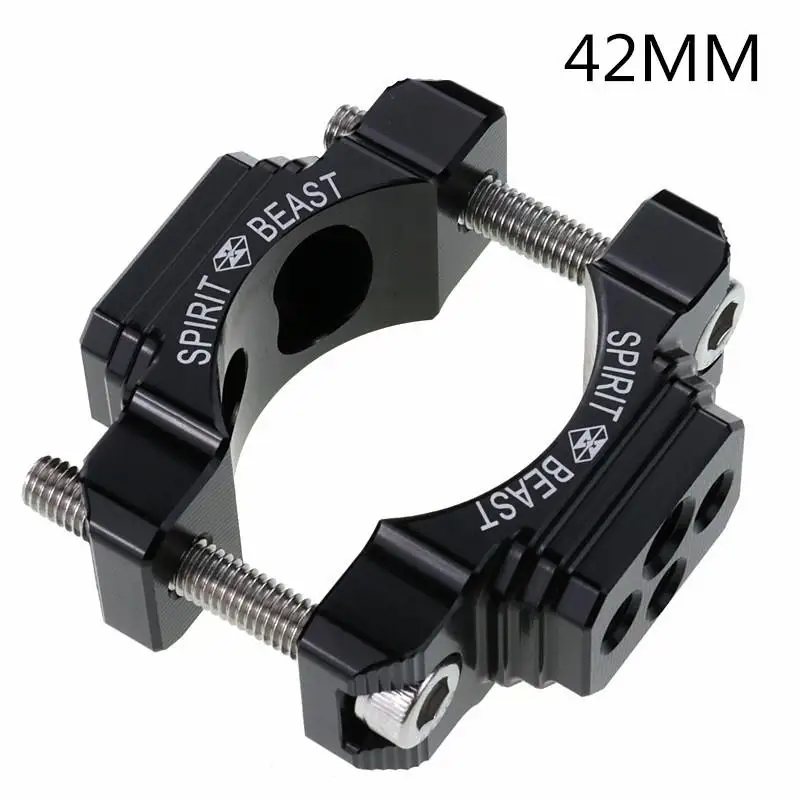 BLACK 42MM Spirit Beast мотоциклетный расширительный Фиксатор Зажим кронштейн для руля бампер универсальный для Honda Yamaha Kawasaki Suzuki все модели - Цвет: BLACK 42MM