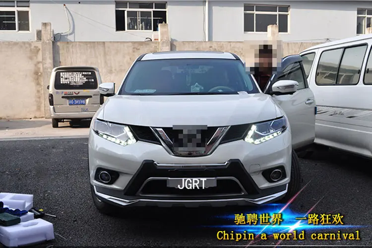 Автомобильный Стайлинг фар в сборе- для Nissan X-Trail douleu Angel Eye светодиодный DRL Объектив двойной луч H7 H7 hid комплект с 2 шт