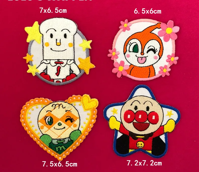 Anpanman fabric Embroidered patch sew on Motif Applique garment embroidery cartoon DIY accessory | Дом и сад