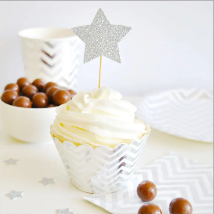 Новинка 2017 г. одноразовые штамповки для стола серебряного цвета