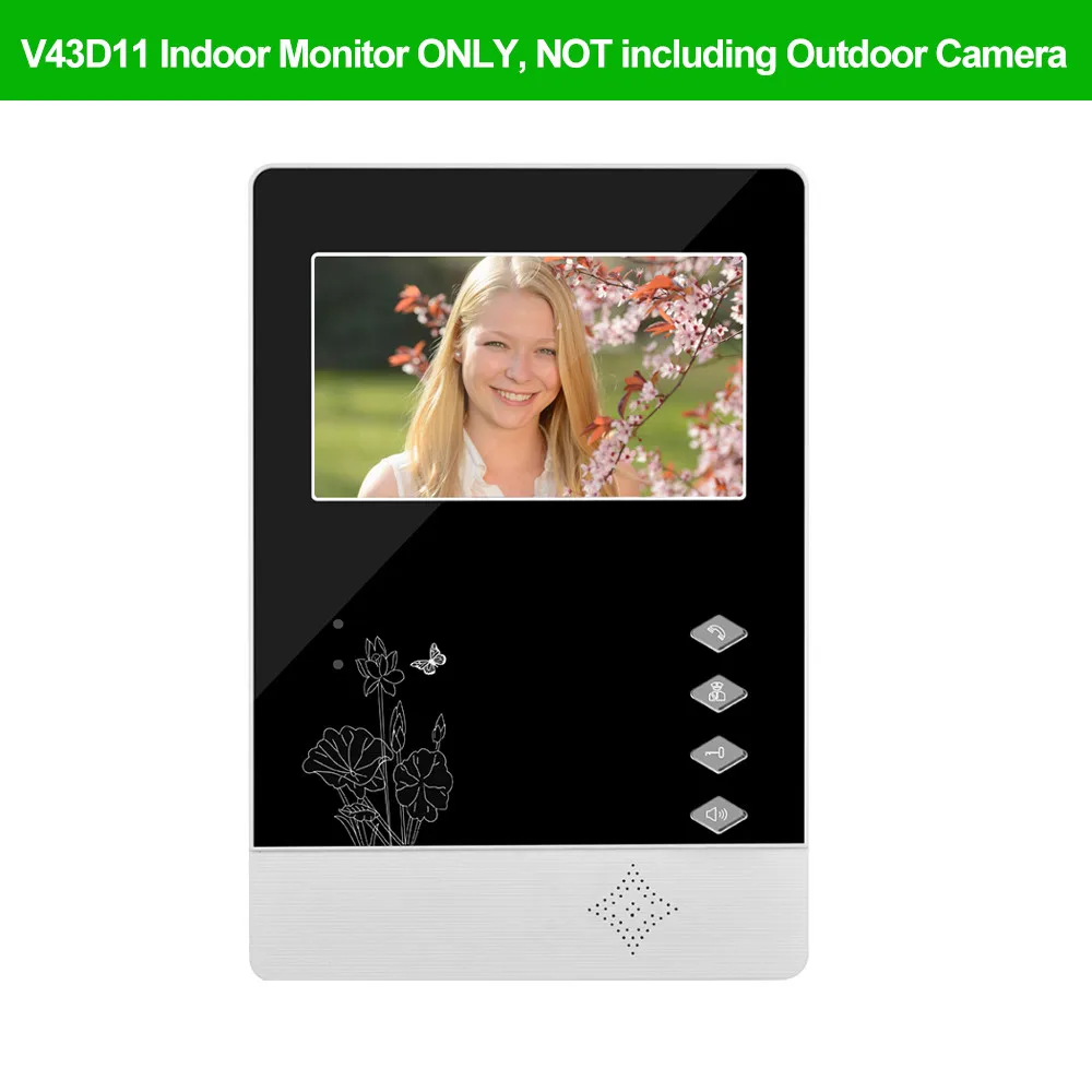 V43D11 Monitor ONLY OBO 4,3 дюймов TFT-LCD цветной видеодомофон дверной звонок домофонная система внутренний монитор экран видеодомофон для дома 25 мелодий звонка - Цвет: V43D11 Monitor ONLY