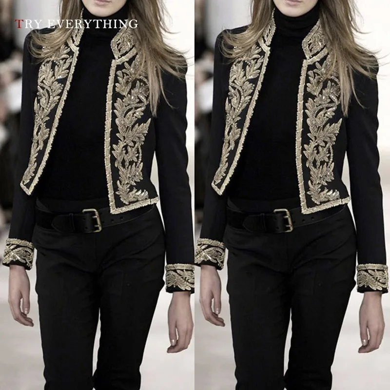 Черный блейзер женские короткие блейзеры с принтом s длинный рукав короткий