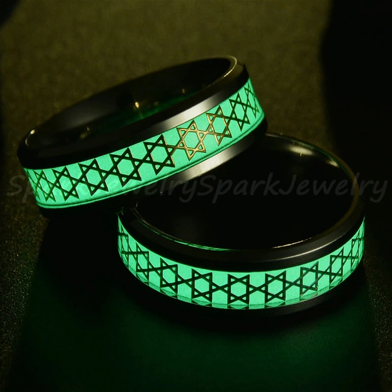 Светящиеся Кольца Spark в стиле панк из титановой стали для женщин и мужчин