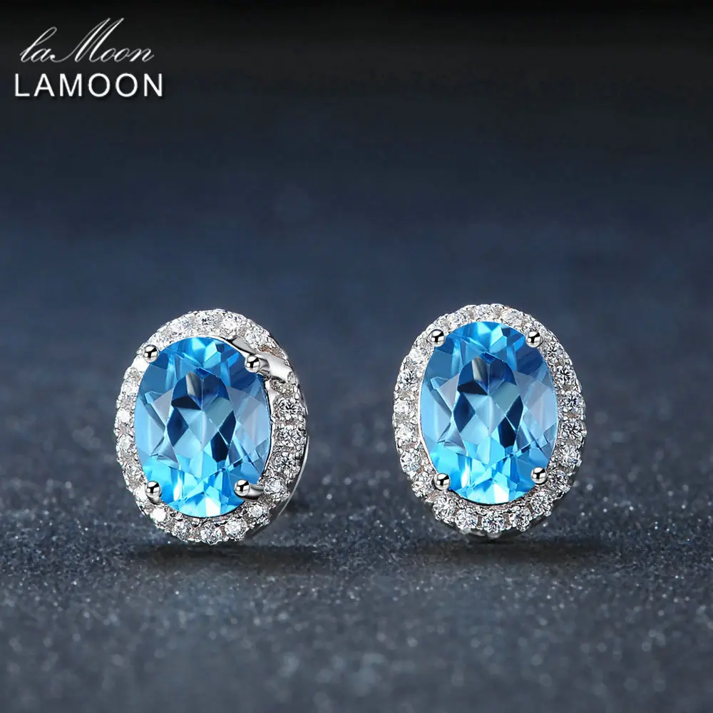 Классические серьги-гвоздики LAMOON из серебра 100% пробы 6x8 мм дюйма LMEI020 | Украшения и