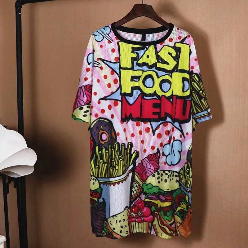 Футболка из хлопка уличная одежда трикотажная длинная короткий рукав принт с