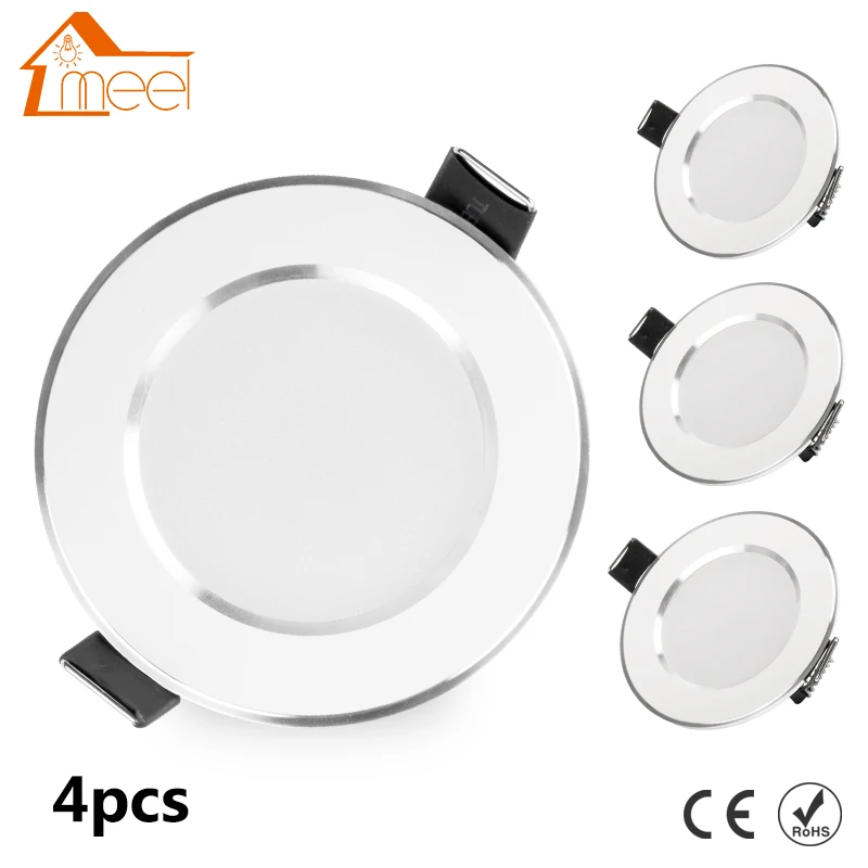 

4 pcs 3W 5W 7W 9W 12W 15W LED Downlight 220V 240V Recessed Round LED Lamp Light Indoor Lighting Warm White Cold White