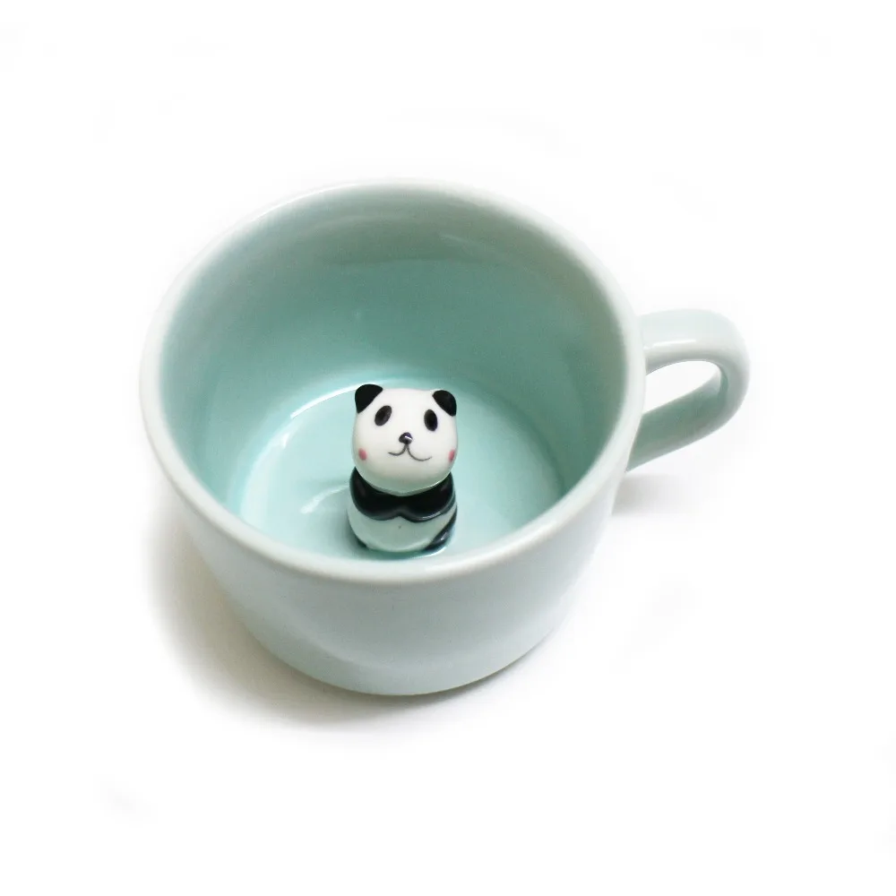 Креативный 230 мл 3D kawaii мультфильм животных Керамическая молочная чашка Милая панда кофейная кружка подарок на день рождения