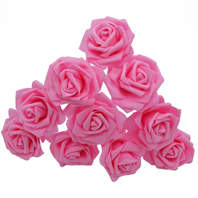 

10Pcs/lot 8cm PE Foam Rose Artificial Flower Heads For DIY Wreaths Wedding Party Decoration Home Garden Decorative Supplies