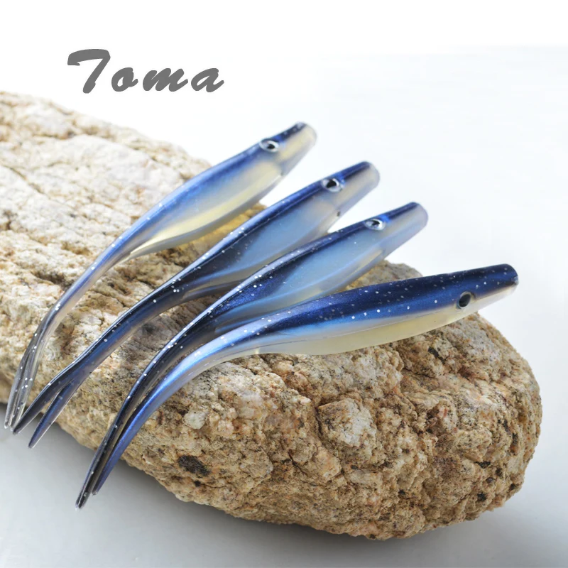 Приманка рыболовная двухцветная 6 5 г 12 см 4 шт./лот|fishing tackle|tail fishartificial bait |