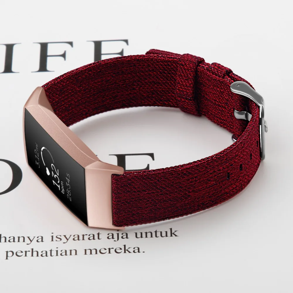 Красочные ремешок для Fitbit заряд 3 Смарт часы браслет холст нейлон заменить Для мужчин t Для мужчин Для женщин Smartwatch Charge3 ремешок для часов