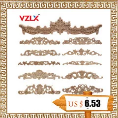 VZLX натуральный Цветочный деревянная Декаль Европейский стиль резьба по дереву мебель резная аппликация домашний деревянный столб украшения Аксессуары