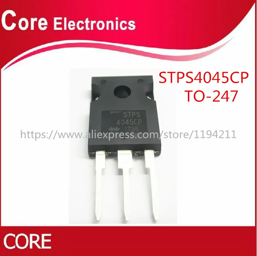 50 шт. STPS4045CP TO 247 STPS4045 TO247 выпрямительный диод Шоттки 45В 40А|Интегральные схемы| |