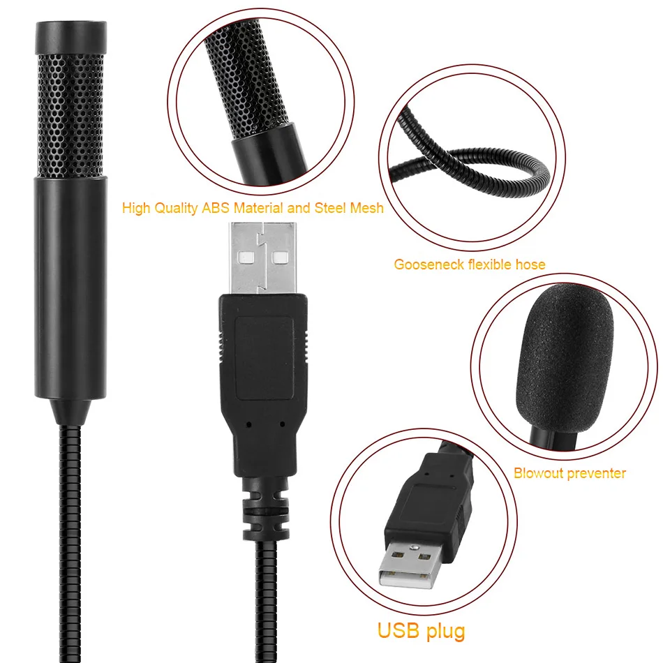 Профессиональный конденсаторный микрофон KEXU для ПК USB-разъем YouTube Facebook прямой