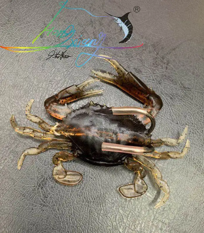 With a hook Z Silicone Road Bait 3D Simulation Crab Bait With Hook Sea Fishing Bait Tackle#EW - Цвет: With a hook Z