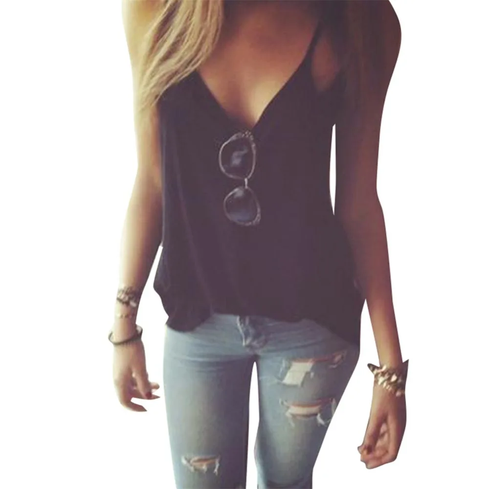 Женщины Лучшие Продажи Blusas Топы V Шеи Сплошной Цвет Черный Рукавов Секси Стройная