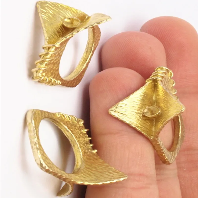 2pc.. Raw Brass Adjustable Ring Settings Hole Size: 18.5mm.- yN378 | Украшения и аксессуары